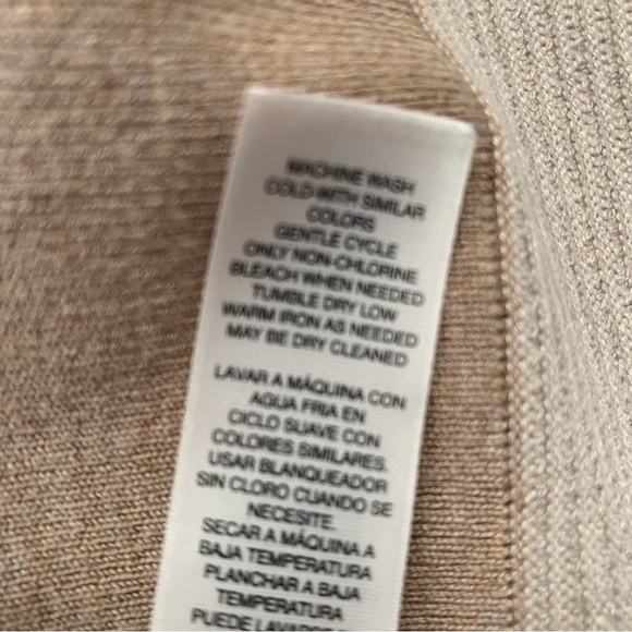 Chicos 2 Sweater Large Rib Knit  Neutral Brown 3/4 Sleeve Stretch Boxy Pull Over - Picture 8 of 10